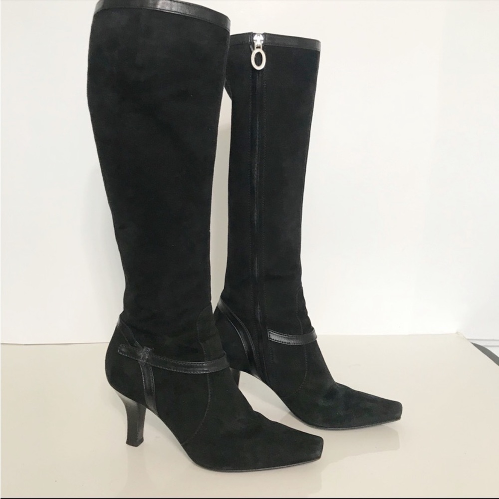 Sergio Rossi Knee High Suede heeled Boots